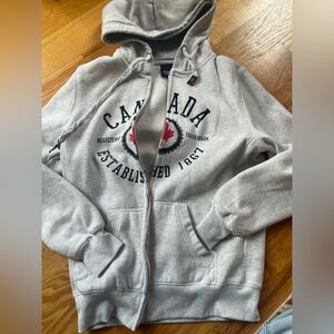 Gray Canada Zip Up Hoodie